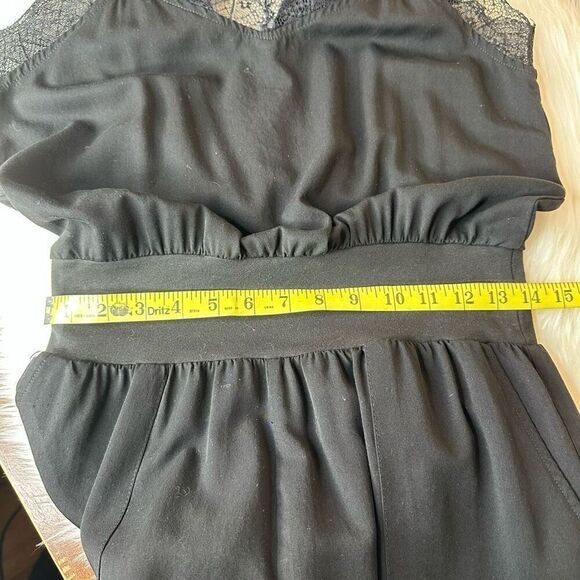 Vici Kaylie Tencel Pocketed Lace Cami Jumpsuit Black Size Medium - Picture 8 of 13